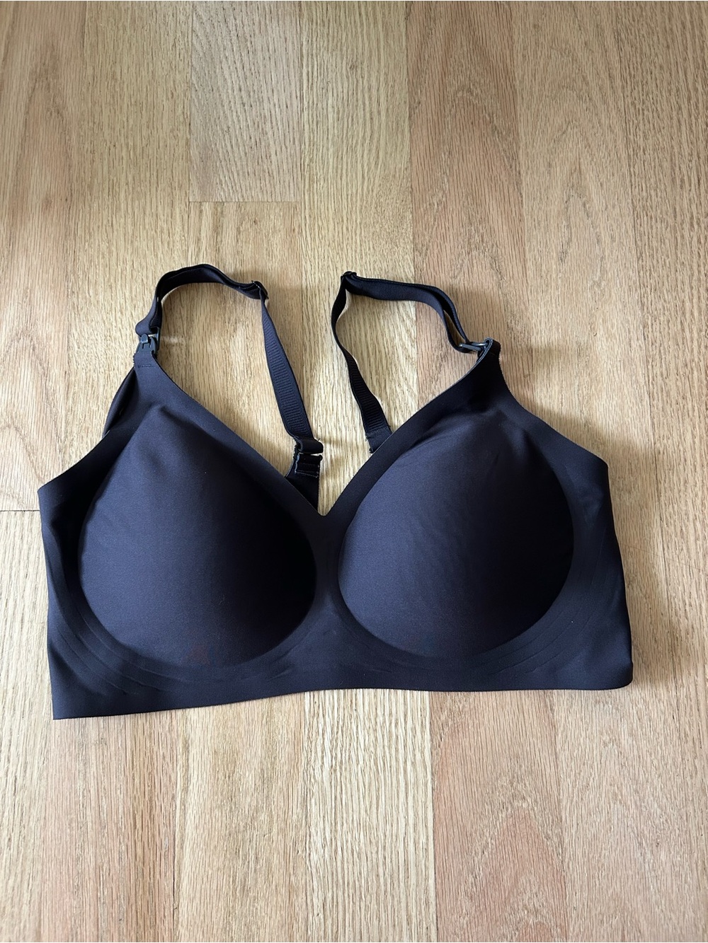 Wireless Seamless Nursing Bra Black 2XL Full Coverage Maternity Bra